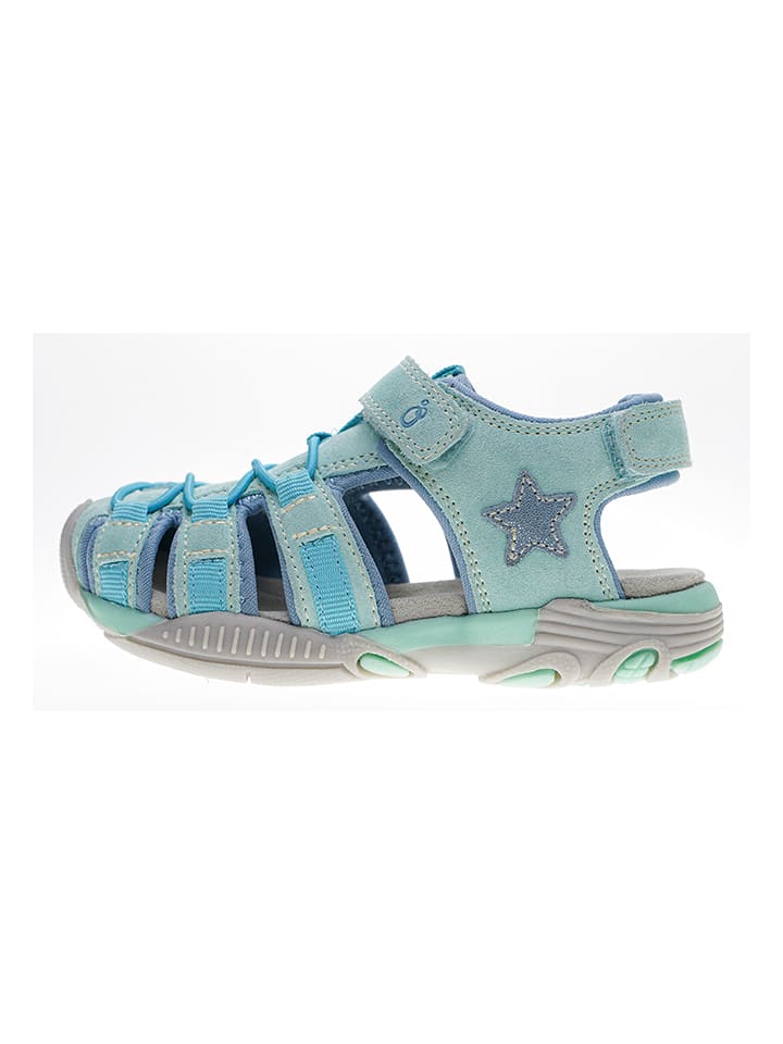 lamino Skórzane półsandały w kolorze turkusowym rozmiar: 31