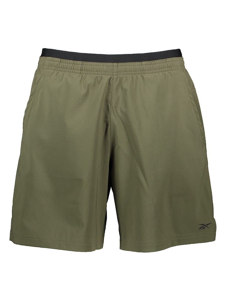 Reebok Szorty sportowe "Strength +" w kolorze khaki rozmiar: L
