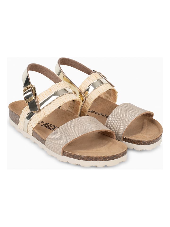 BACKSUN Sandały "Rafette" w kolorze beżowym rozmiar: 40