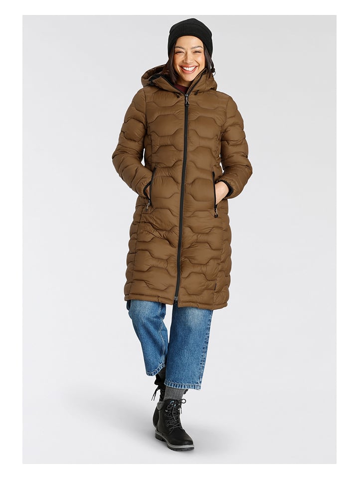 Icepeak Płaszcz pikowany "Pomaria" w kolorze jasnobrązowym rozmiar: 46