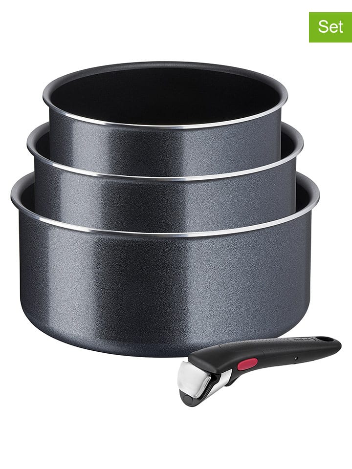 Tefal 4-częściowy zestaw "Ingenio XL Force" w kolorze czarnym rozmiar: onesize