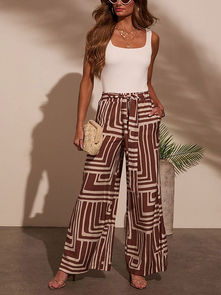 LA Angels Spodnie w kolorze brązowo-kremowym rozmiar: M