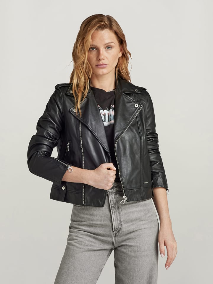 G-Star Kurtka skórzana w kolorze czarnym rozmiar: L