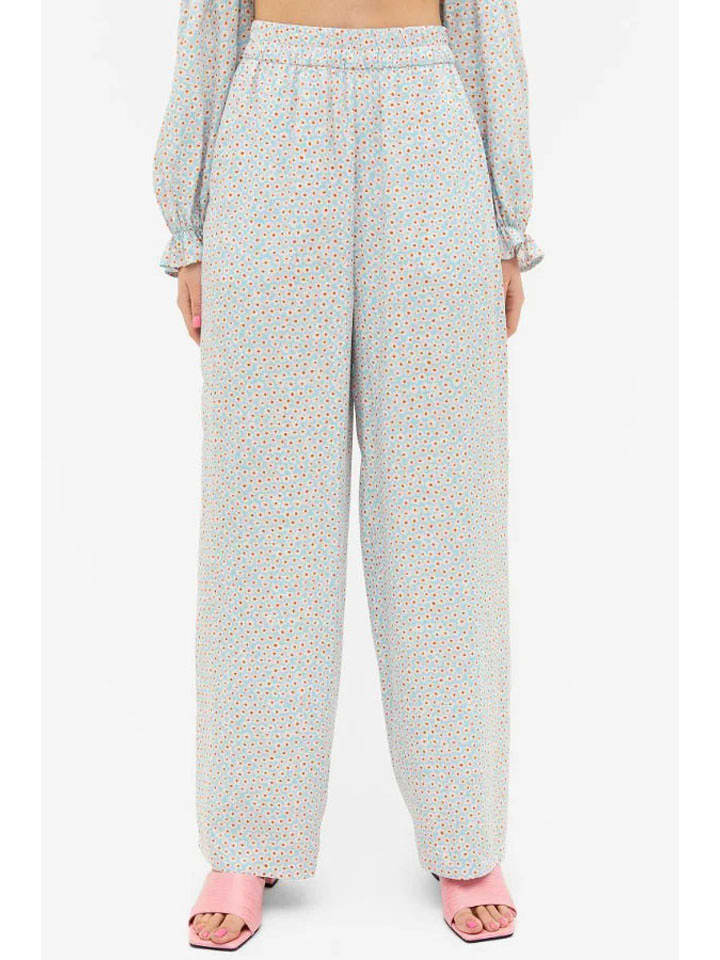 Monki Spodnie w kolorze turkusowo-białym rozmiar: S