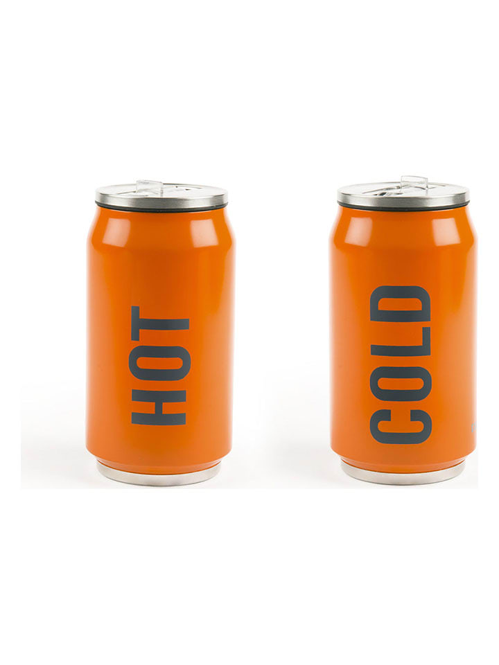 Trendy Kitchen by EXCÉLSA Kubek termiczny "Hot/Cold" w kolorze pomarańczowo-szarym - 300 ml rozmiar: onesize