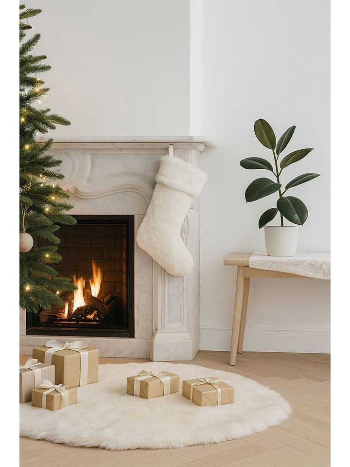 Colourful Cotton Skarpeta świąteczna w kolorze kremowym rozmiar: onesize