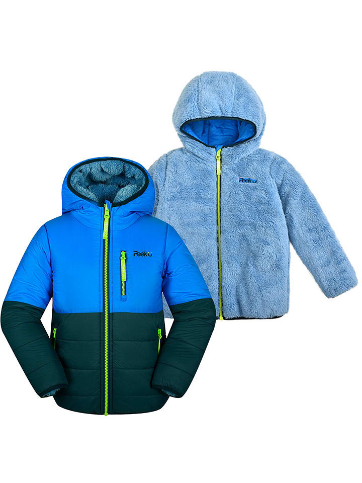 Peek U Dwustronna kurtka pikowana "Wolf" w kolorze niebieskim rozmiar: 128