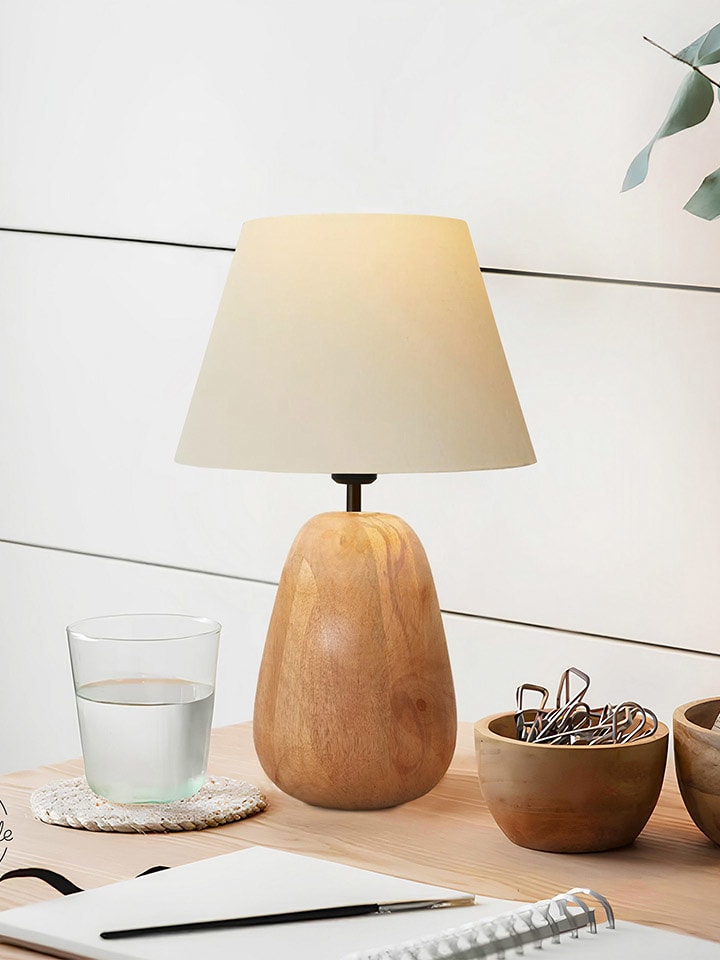 Opviq Lampa stołowa w kolorze beżowo-jasnobrązowym - wys. 34 x Ø 22 cm rozmiar: onesize