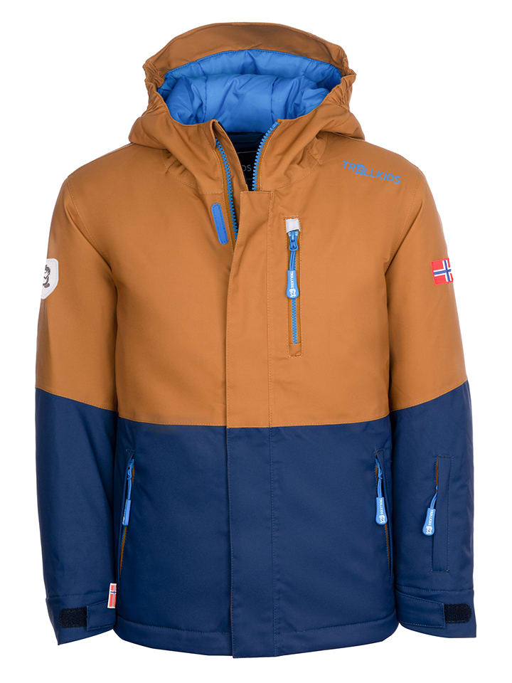 Trollkids Kurtka narciarska "Hallingdal" w kolorze granatowo-jasnobrązowym rozmiar: 98