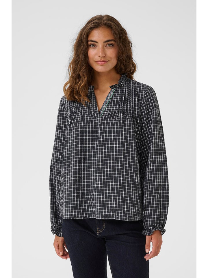 CULTURE Bluzka w kolorze czarno-białym rozmiar: M