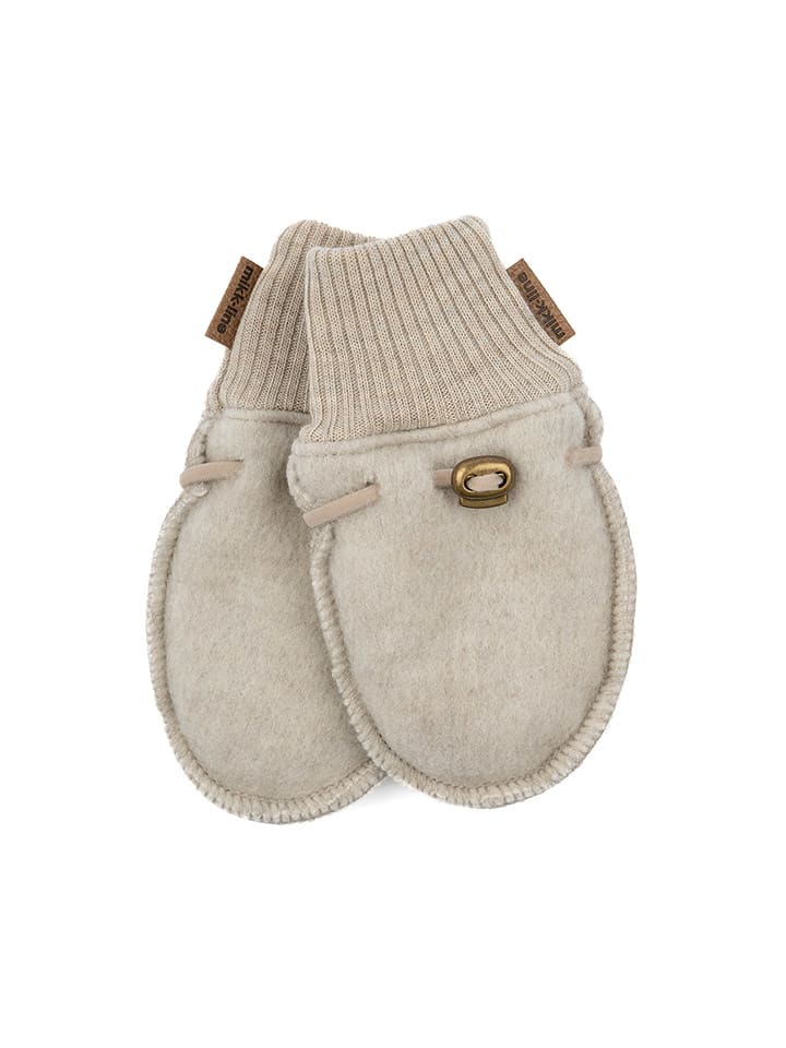 mikk-line Wełniane rękawiczki w kolorze beżowym rozmiar: 62/68