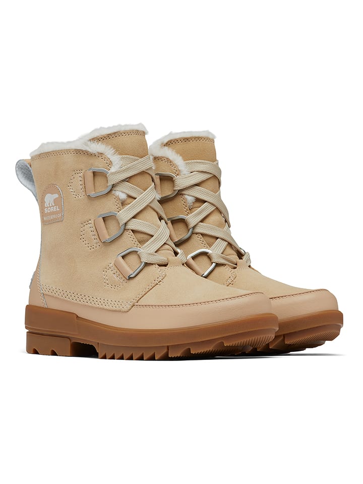 Sorel Skórzane botki zimowe "Torino II" w kolorze beżowym rozmiar: 37.5