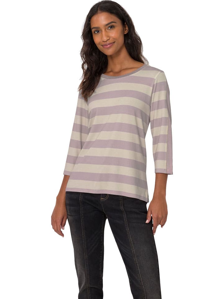 Heine Koszulka w kolorze beżowo-fioletowym rozmiar: 38