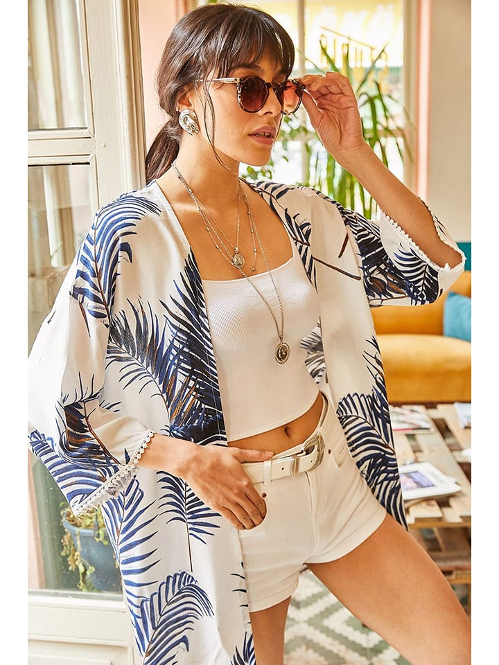 Olalook Kimono "Olalook" w kolorze kremowym rozmiar: M