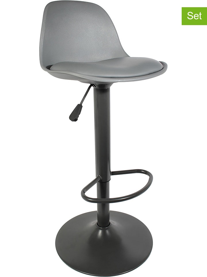 THE HOME DECO FACTORY Hockery barowe (2 szt.) w kolorze szarym - 38 x 104 x 41,5 cm rozmiar: onesize