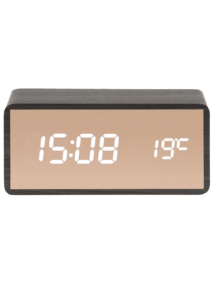 Present Time Budzik w kolorze czarnym - 15 x 7 x 4,5 cm rozmiar: onesize