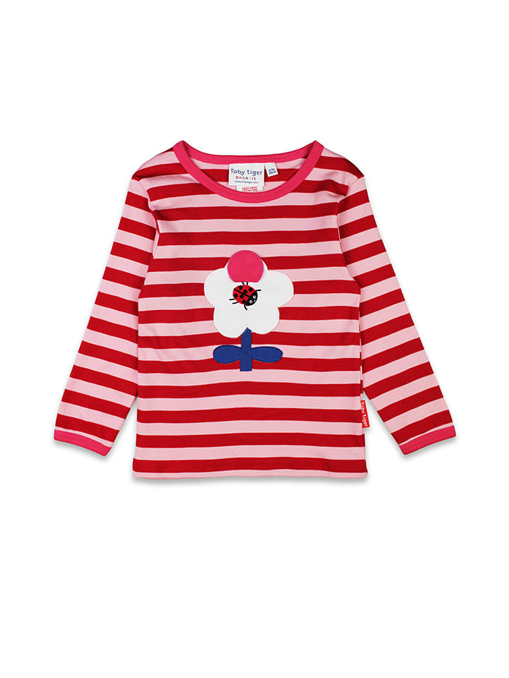 Toby Tiger Koszulka w kolorze czerwono-jasnoróżowym rozmiar: 86