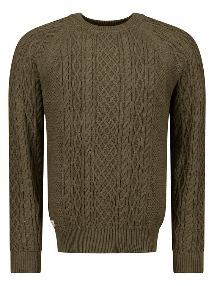 Geographical Norway Sweter "Fresh" w kolorze khaki rozmiar: S