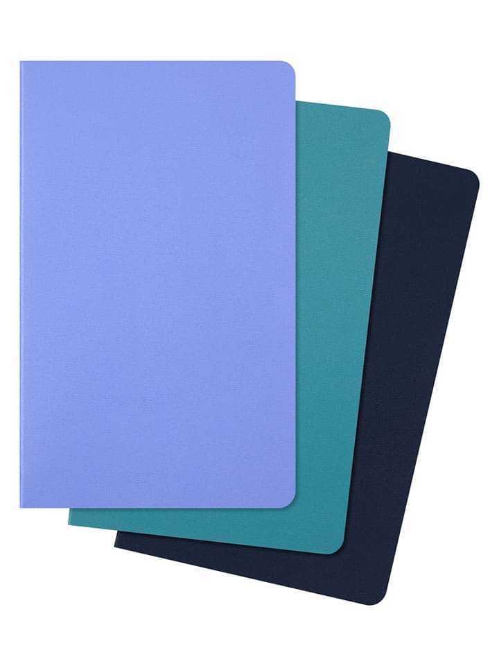 Moleskine Notatniki (3 szt.) w kolorze niebieskim w linię - 13 x 21 cm rozmiar: onesize