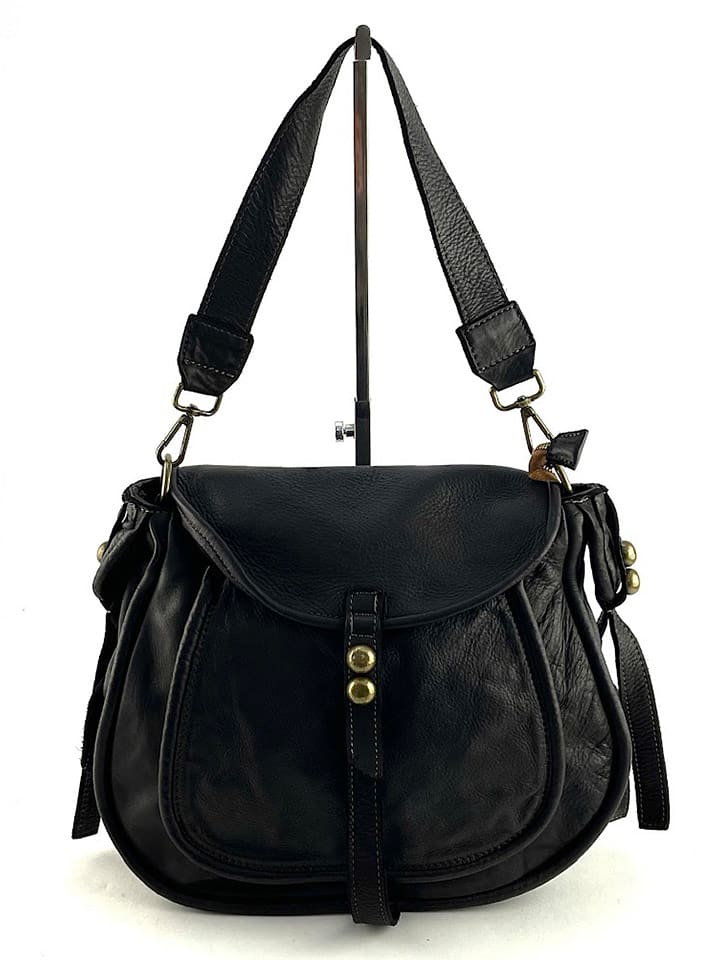 Amara Skórzana torebka "Denver" w kolorze czarnym - 33 x 28 x 12 cm rozmiar: onesize