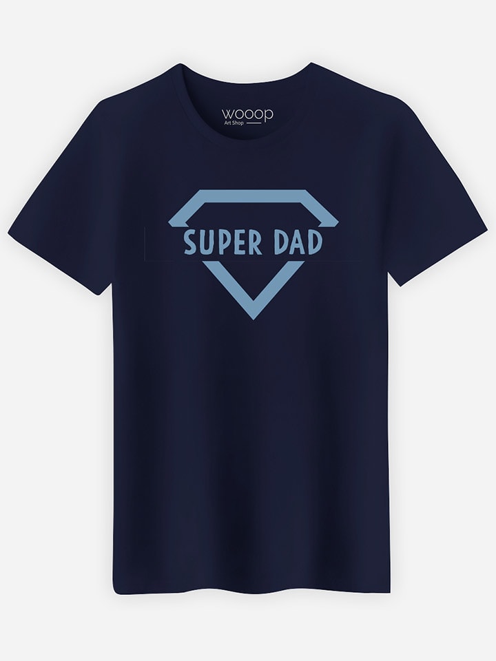 WOOOP Koszulka "Super Dad" w kolorze granatowym rozmiar: M