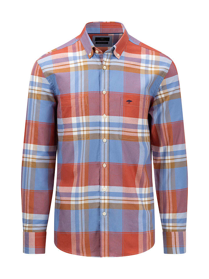 FYNCH-HATTON Koszula - Regular fit - w kolorze błękitno-czerwonym rozmiar: M