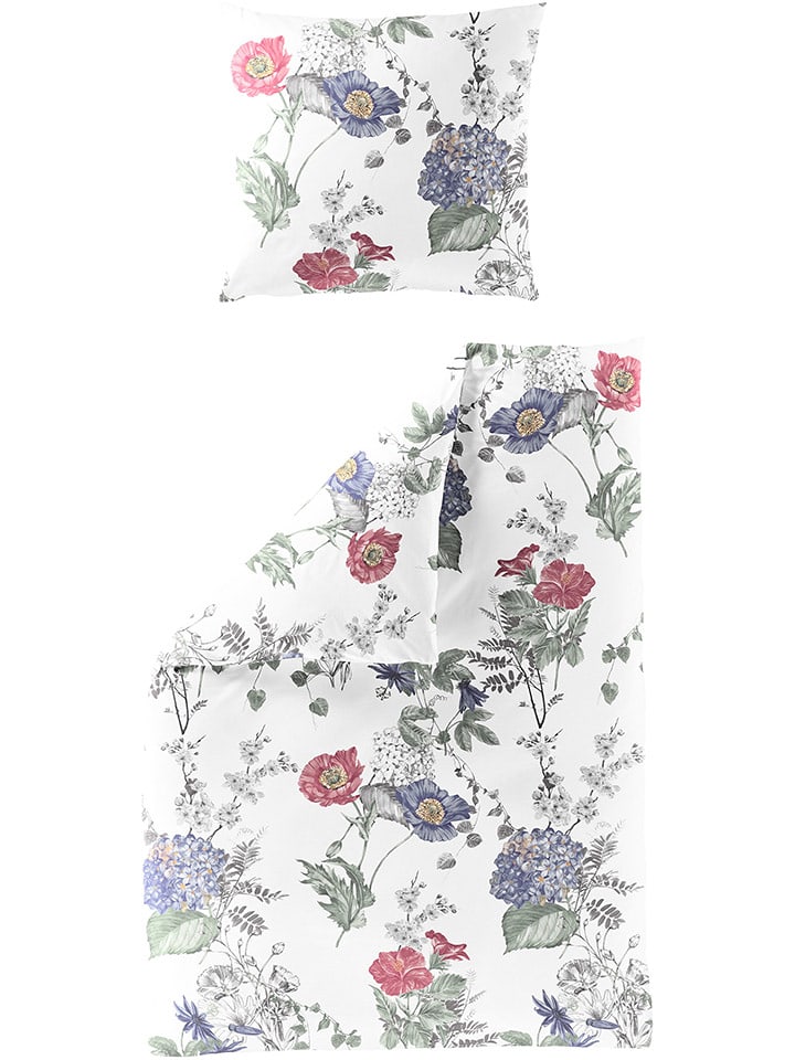 Bierbaum Komplet pościeli w kolorze białym ze wzorem z kory rozmiar: 135x200 cm