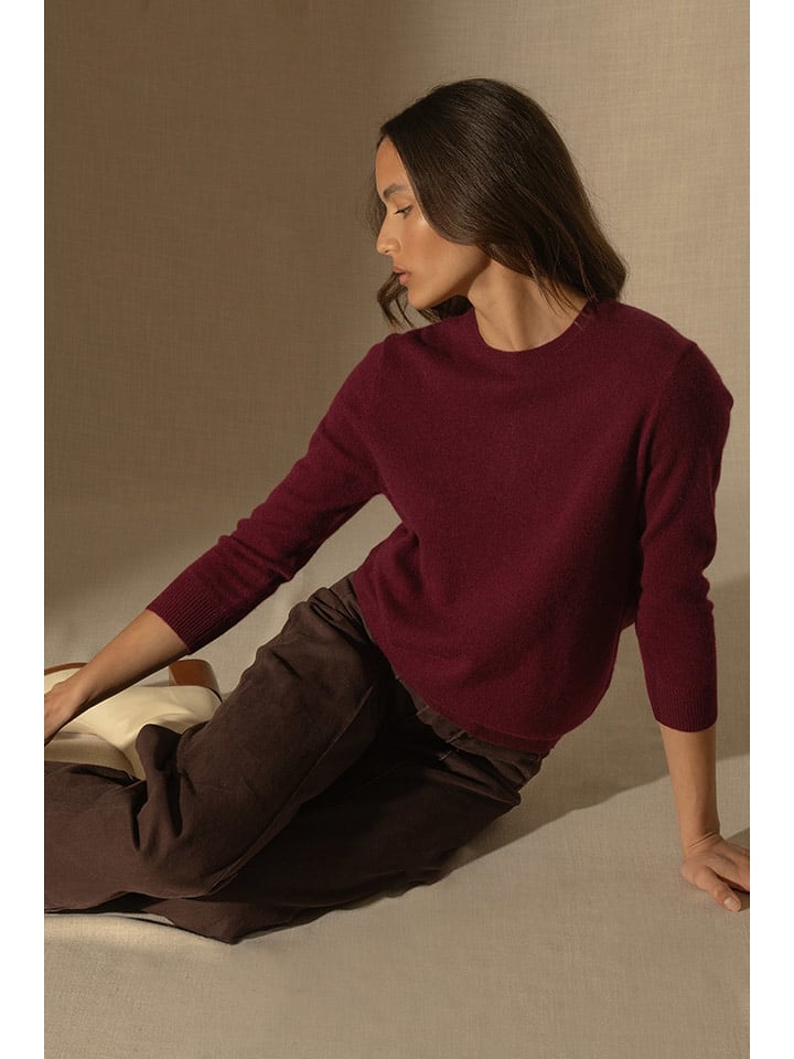 Perfect Cashmere Kaszmirowy sweter "Vanessa" w kolorze bordowym rozmiar: S