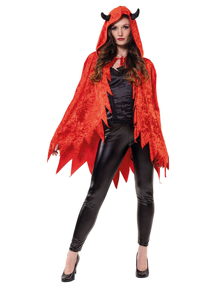 Party x People Peleryna kostiumowa "Devil" w kolorze pomarańczowym rozmiar: onesize