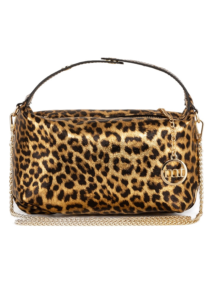 Mia Tomazzi Skórzana torebka "Clusone" w kolorze brązowo-beżowym - 21 x 13 x 11 cm rozmiar: onesize