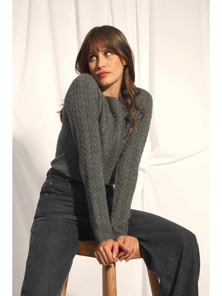 Just Cashmere Kaszmirowy sweter "Alice" w kolorze szarym rozmiar: S