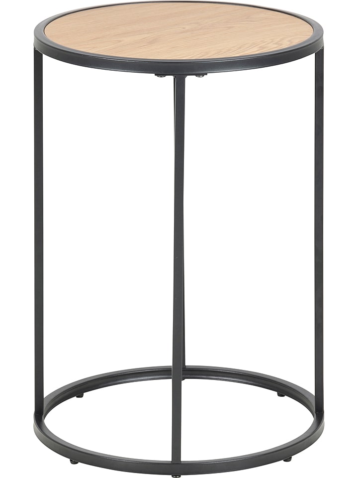 Actona Stolik "Seaford" w kolorze czarno-jasnobrązowym - wys. 55 x Ø 40 cm rozmiar: onesize