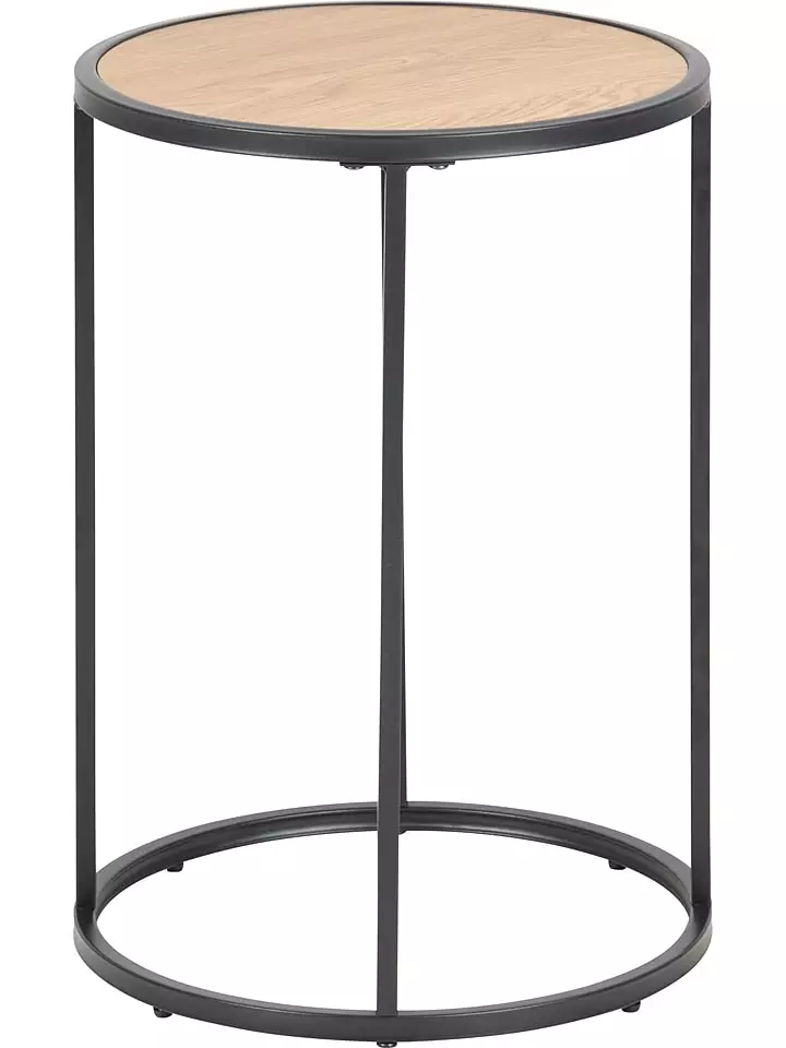 Actona Stolik "Seaford" w kolorze czarno-jasnobrązowym - wys. 55 x Ø 40 cm rozmiar: onesize