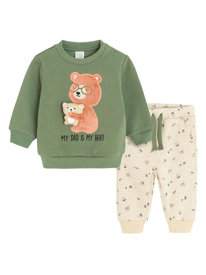 COOL CLUB 2-częściowy zestaw w kolorze zielono-kremowym rozmiar: 92