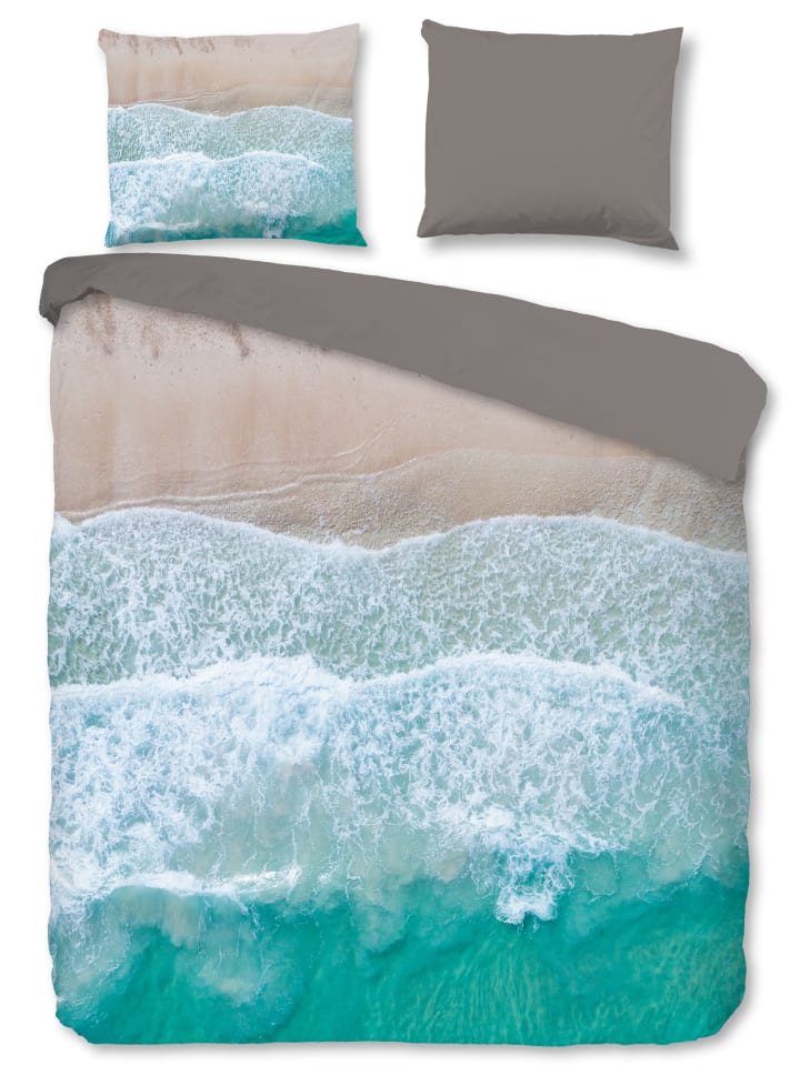 Pure Komplet pościeli "Bobby" w kolorze niebieskim ze wzorem z mikrofibry rozmiar: 200x220 cm