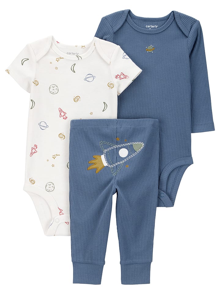 carter's 3-częściowy zestaw w kolorze niebiesko-kremowym rozmiar: 68