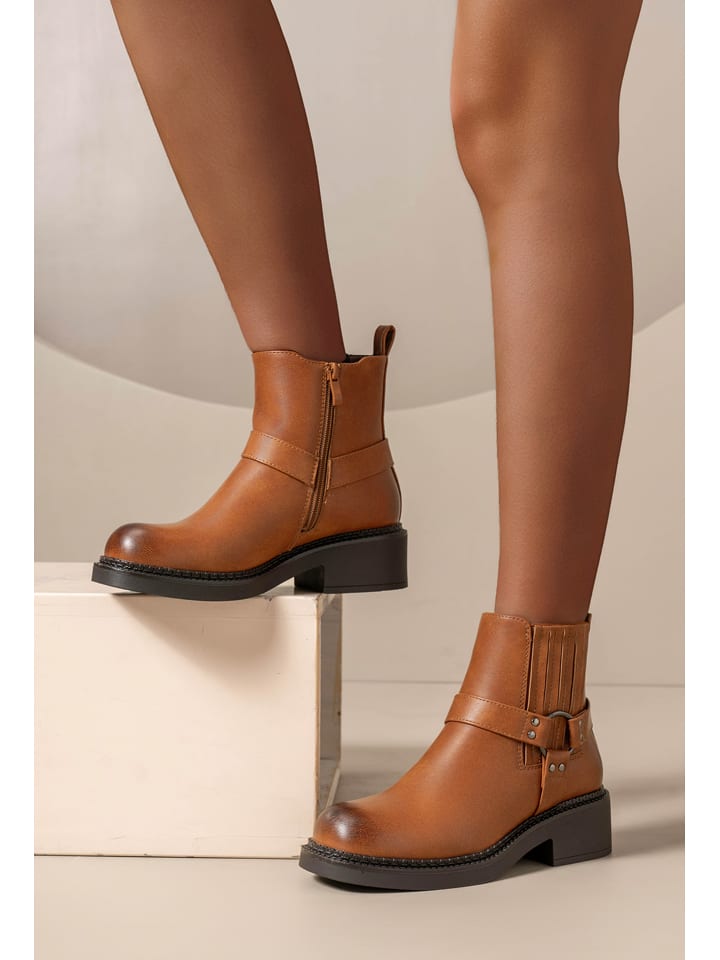 C'M Botki w kolorze jasnobrązowym rozmiar: 40