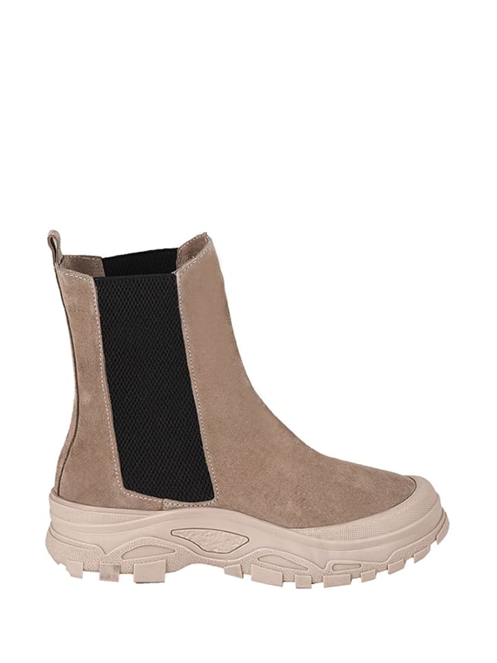 Noosy Skórzane sztyblety w kolorze beżowo-czarnym rozmiar: 36