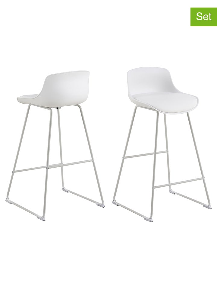 Actona Hockery barowe (2 szt.) "Tina" w kolorze białym - 43 x 94 x 49 cm rozmiar: onesize