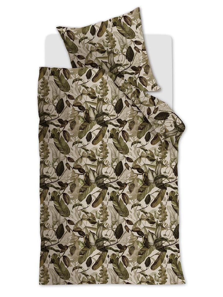 At Home Komplet pościeli renforcé "All Leaves" w kolorze zielonym rozmiar: 135x200 cm