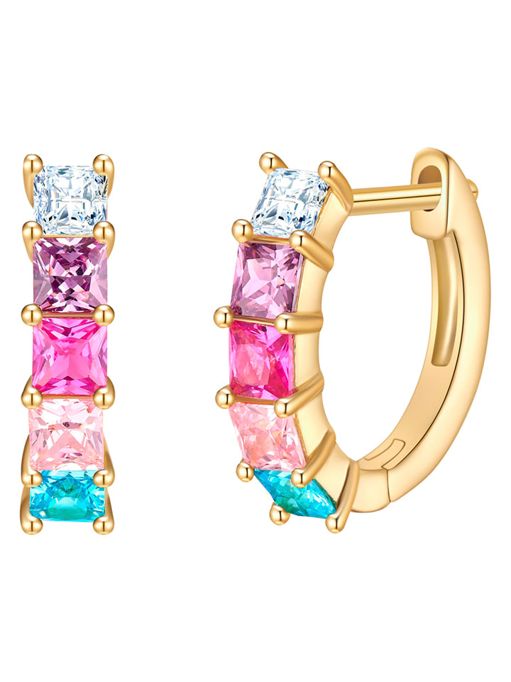 Yokoamii Pozłacane kolczyki-kreole z cyrkoniami rozmiar: onesize