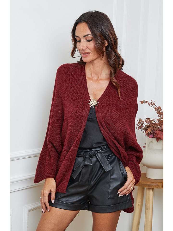 So Cachemire Kardigan "Enouka" w kolorze bordowym rozmiar: XL
