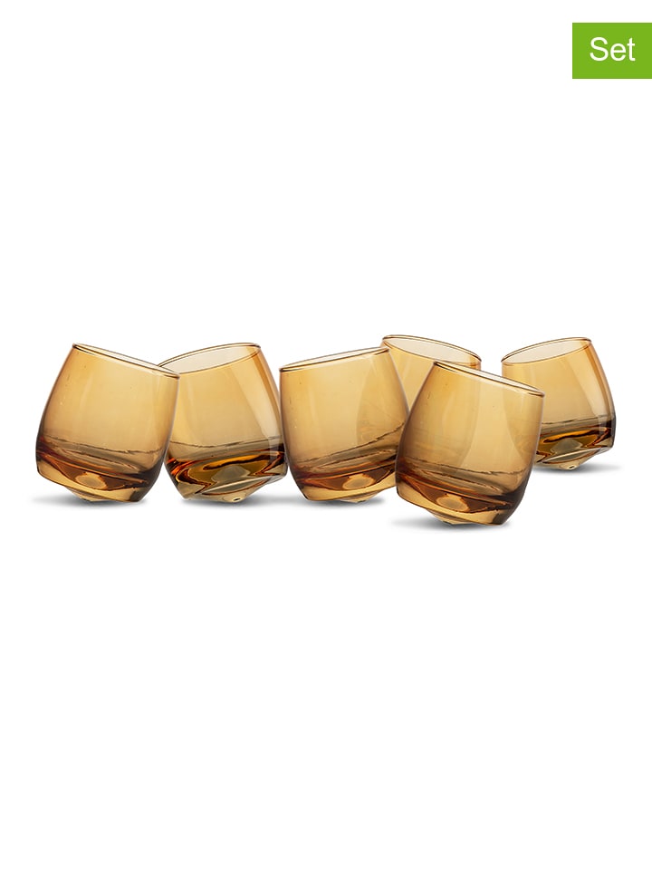 Sagaform Szklanki (6 szt.) w kolorze pomarańczowym - 300 ml rozmiar: onesize