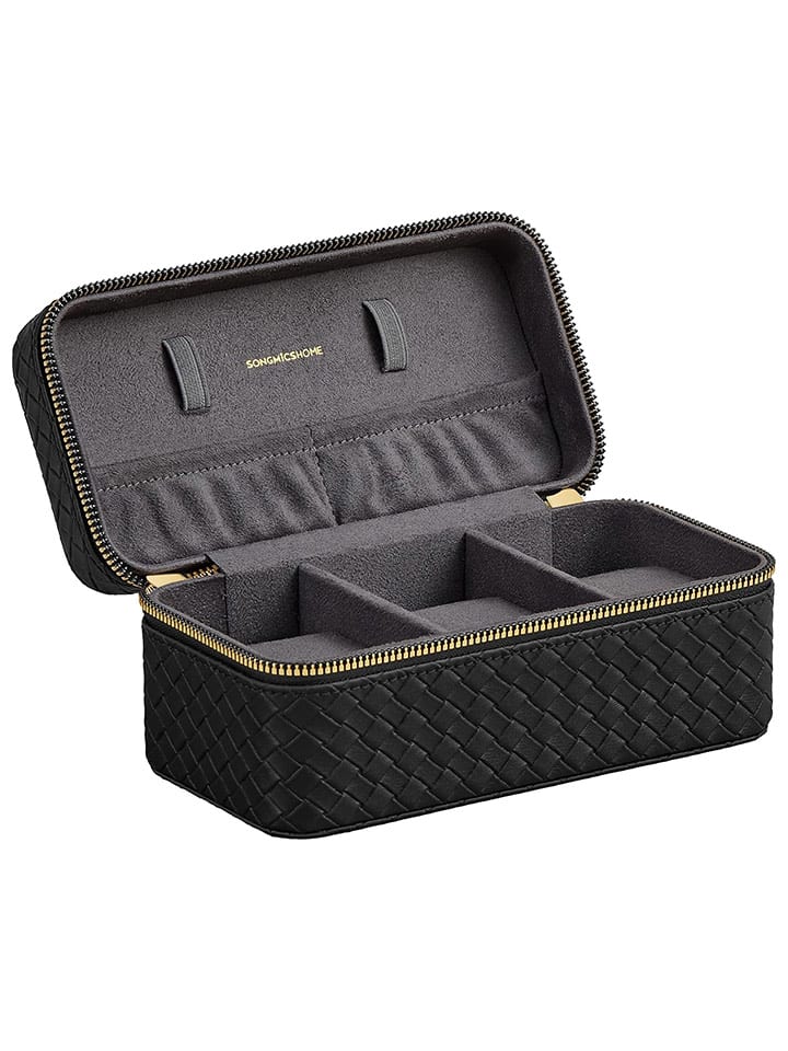 Songmics Pudełko w kolorze czarno-szarym na zegarki - 20 x 9 x 10 cm rozmiar: onesize