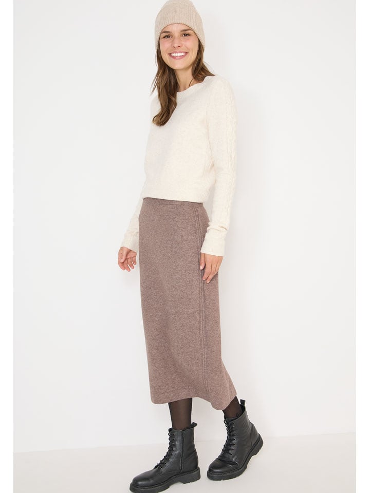 Cecil Spódnica dzianinowa w kolorze beżowym rozmiar: XXL