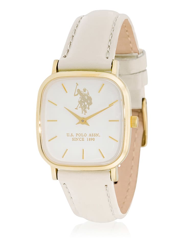 U.S. Polo Assn. Zegarek kwarcowy w kolorze złoto-kremowym rozmiar: onesize
