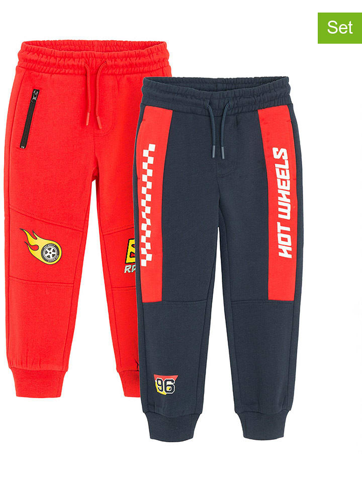 COOL CLUB Spodnie dresowe (2 pary) w kolorze czerwono-granatowym rozmiar: 98