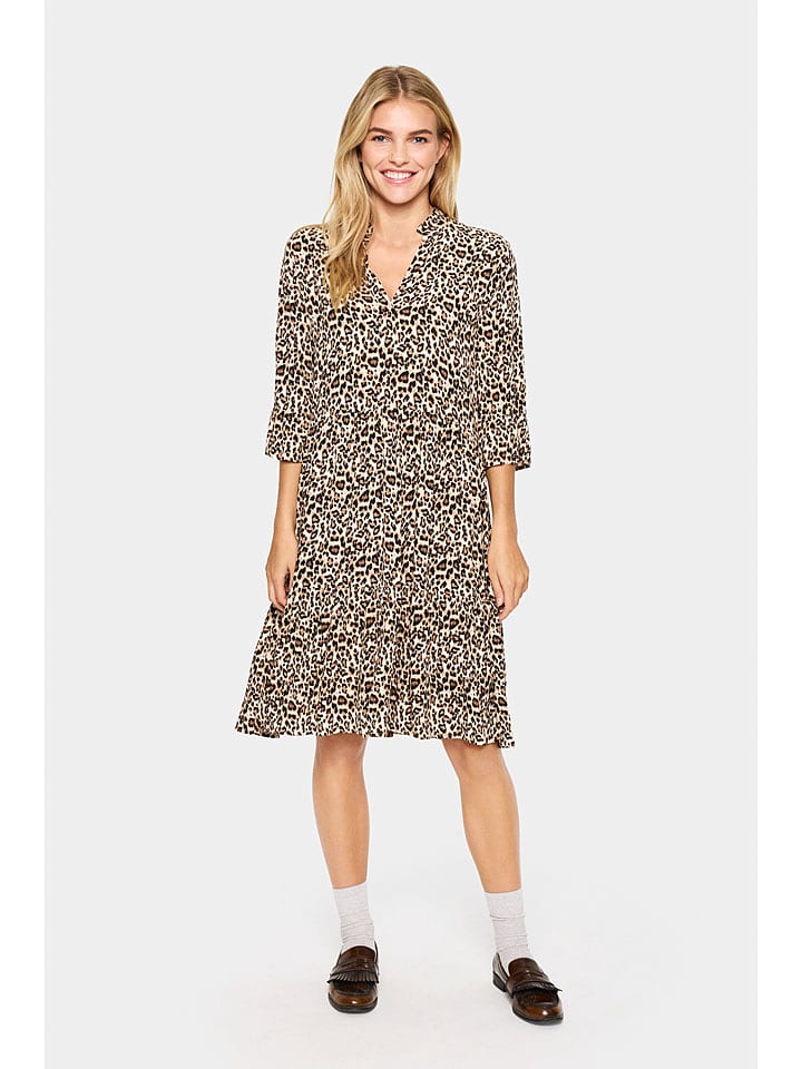 SAINT TROPEZ Sukienka w kolorze beżowym rozmiar: XS