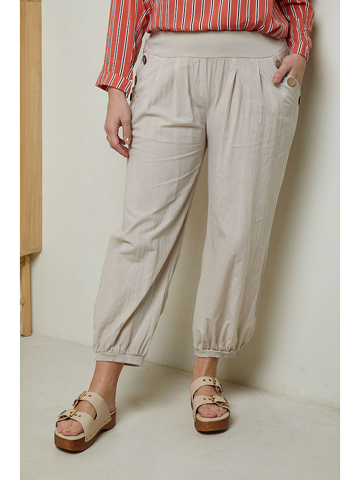 Curvy Lady Spodnie w kolorze beżowym rozmiar: 40/42