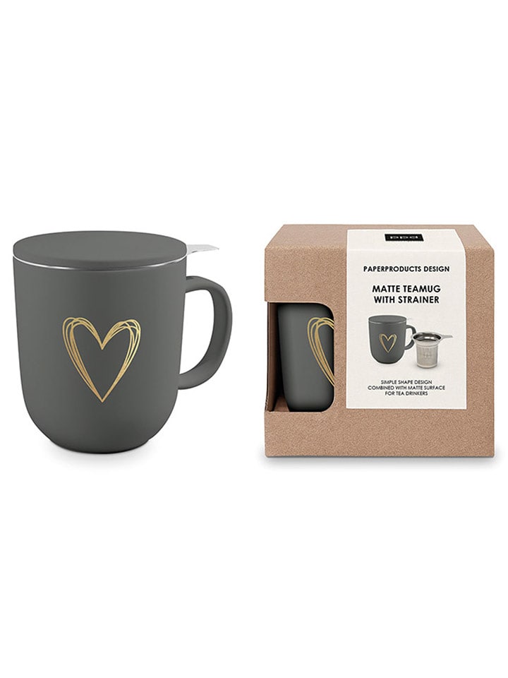 ppd Kubek "Pure Heart" w kolorze antracytowym do herbaty - 350 ml rozmiar: onesize